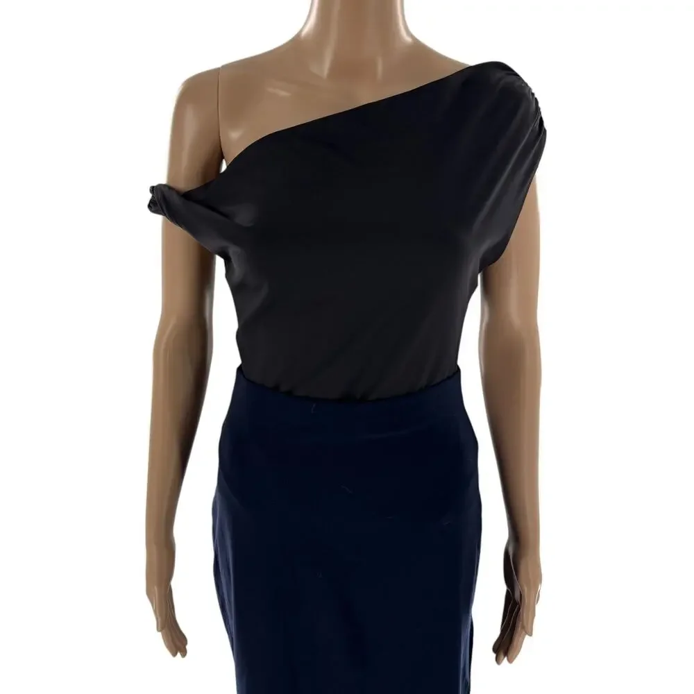 Camila Coelho Black Off The Shoulder One Piece Bodysuit